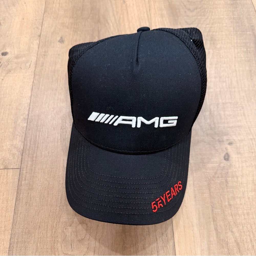 Black Mesh Cap with White Logos